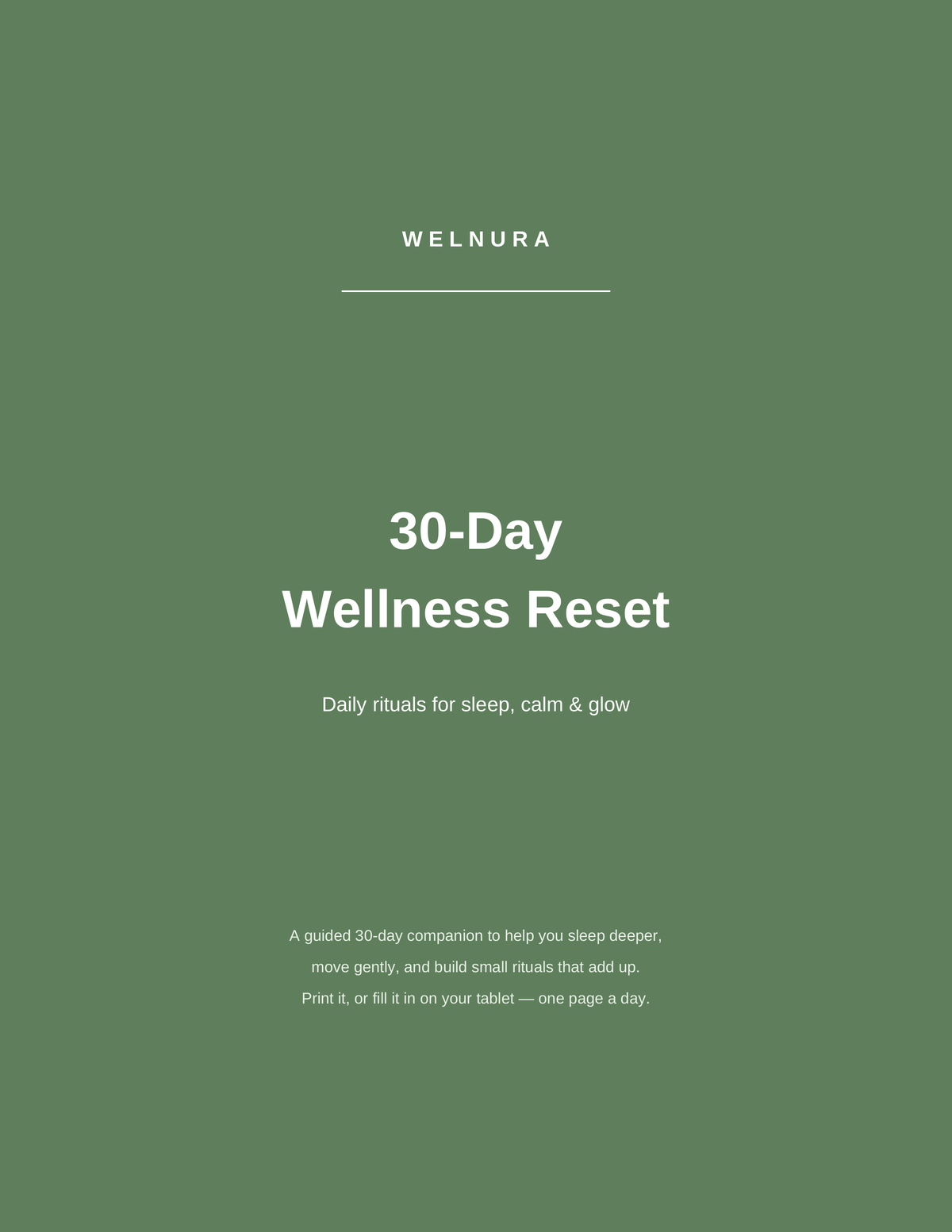 Welnura 30-Day Wellness Reset Planner cover